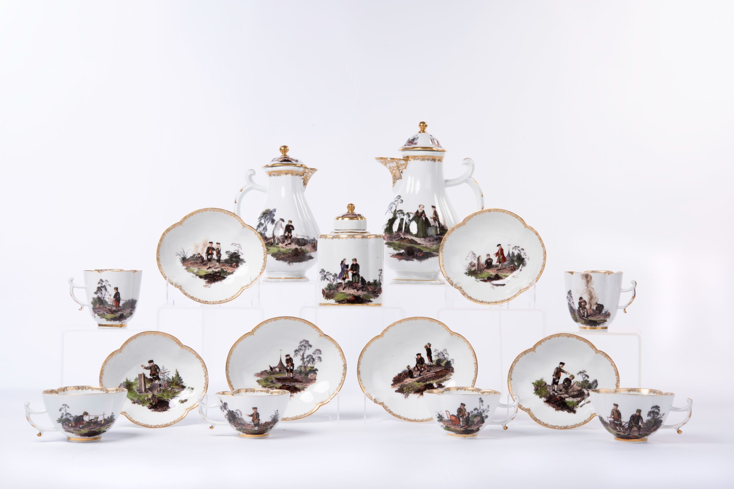 Meissen Porcelain Factory, Meissen Germany
Part coffee, tea and chocolate service, c.1745
porcelain, hard-paste
Herbert and May Shaw Bequest