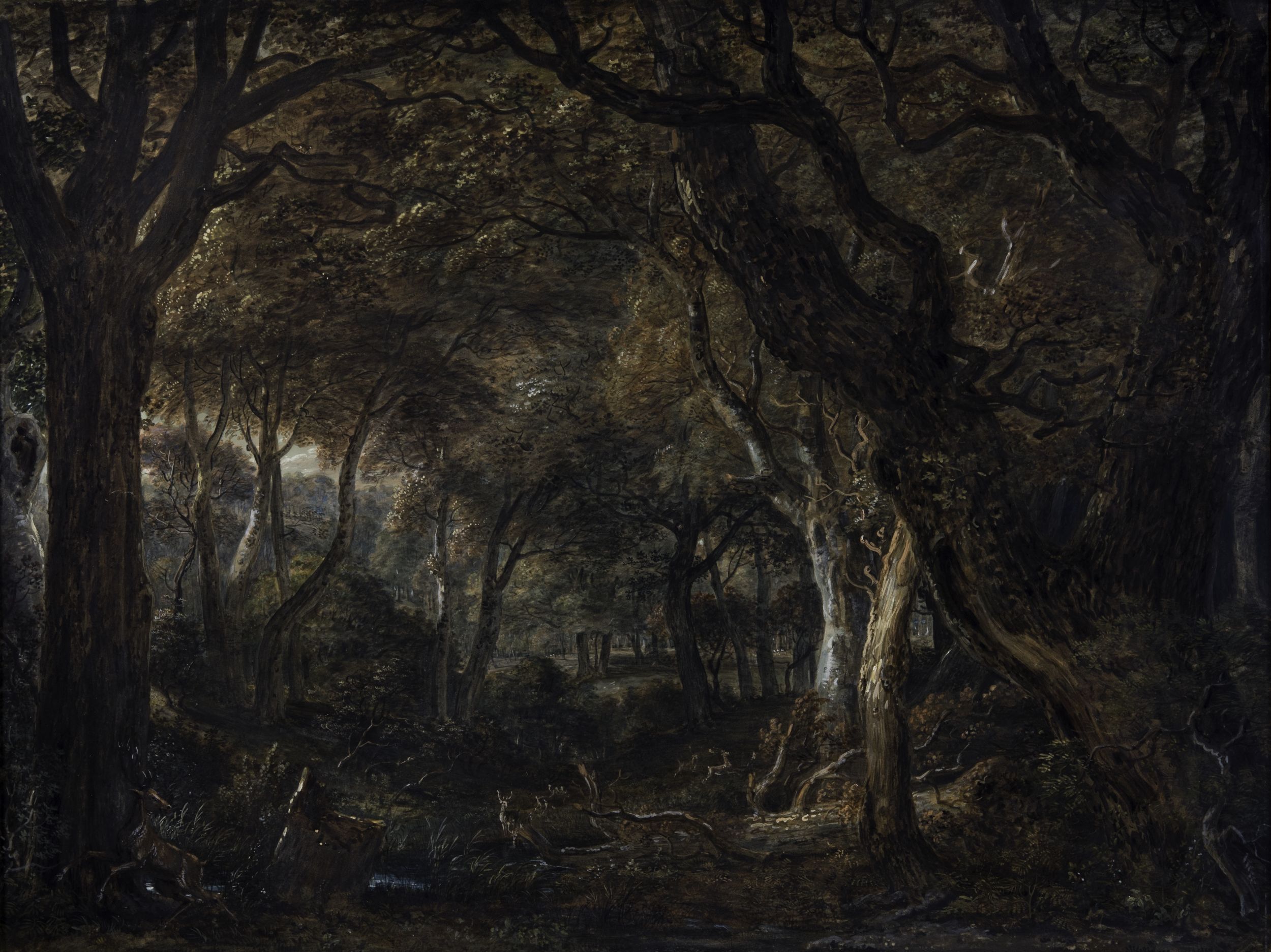 A scene in Windsor Forest, 1801
gouache and wash on paper on canvas
Purchased with the assistance of a special grant from the Government of Victoria 1971